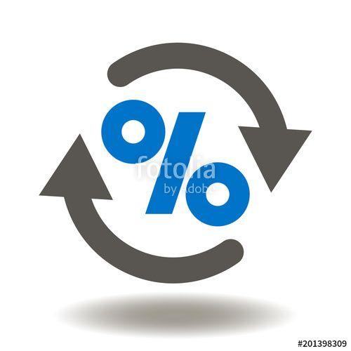 Cash Sign Logo - Circular Arrow Percent Icon Vector. Cash Back Illustration. Sales
