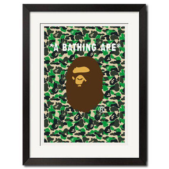 A Bathing Ape Camo Logo - A Bathing Ape Camo Bape Logo Huge Poster Print | Etsy
