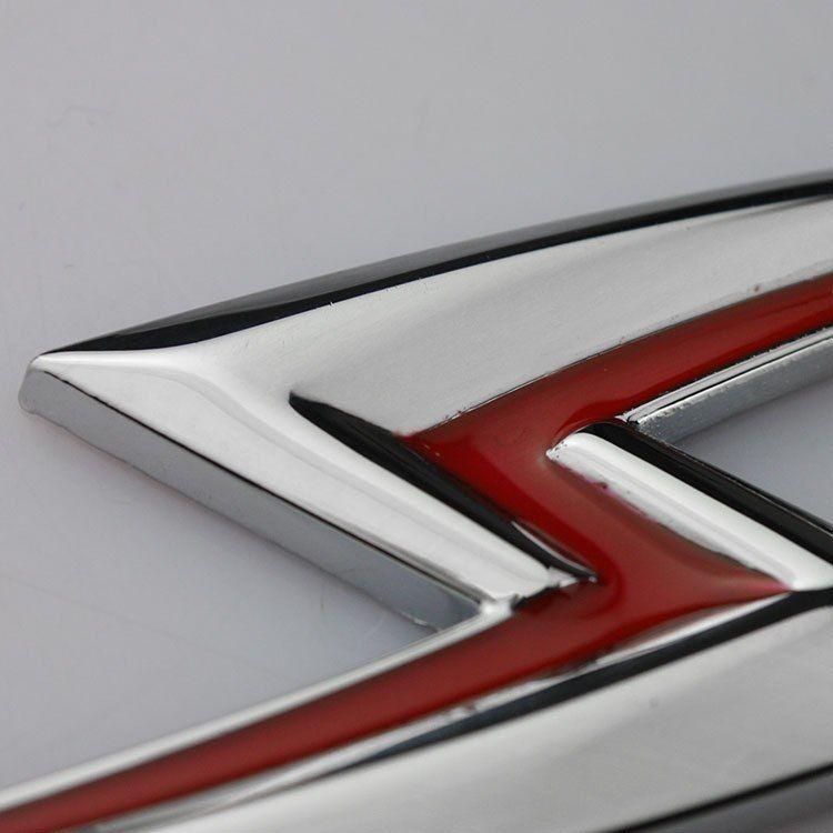 Cool Red S Logo - Silver Red S Lightning Flash Zinc Alloy Chrome Metal Refitting Car