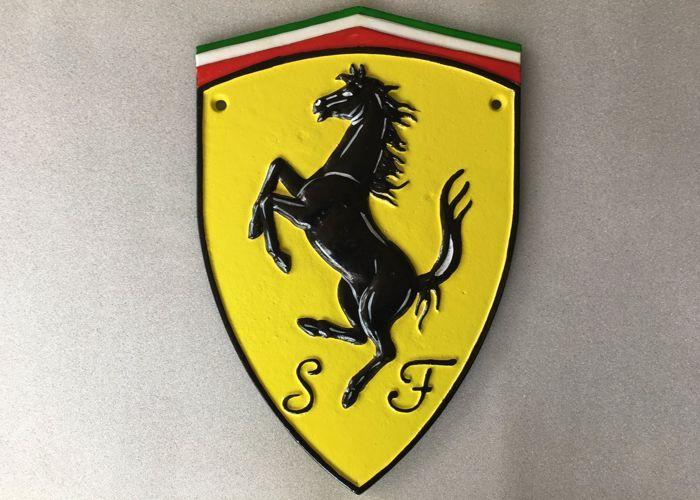 Horse Shield Logo - Ferrari Logo shield, rearing horse. Cast iron, nice collector's item ...