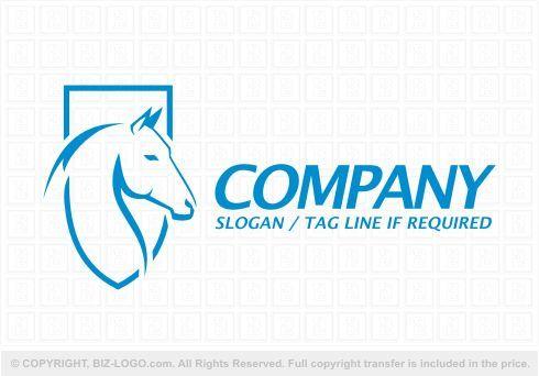 Horse Shield Logo - Pre-designed logo 6430: Blue Horse and Shield Logo | Horse Logos ...