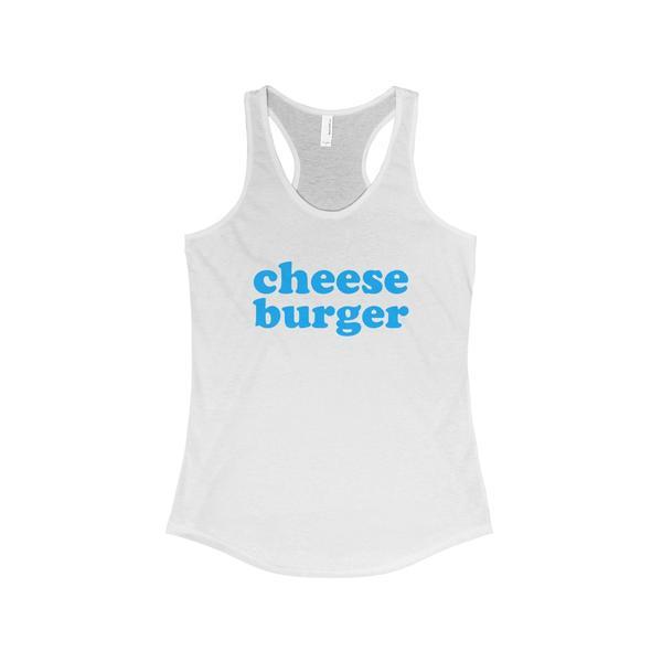Cheese White Logo - Cheese Burger Tank Top with Logo, Women, White or Grey