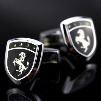 Horse Shield Logo - Check For Price Of Horse Champagne Diamond Shield Logo Cufflinks ...