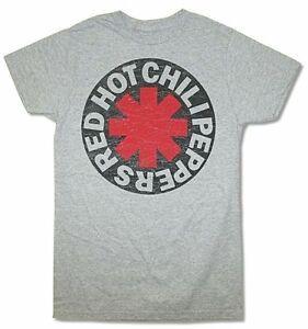 Red Grey Circle Logo - Red Hot Chili Peppers Asterisk Circle Distressed Heather Grey T ...