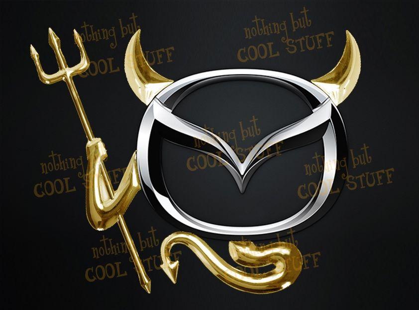 Mazda Car Logo - MAZDA ~ New 3D Gold , Red or Chrome Devil Decal Sticker For Car ...