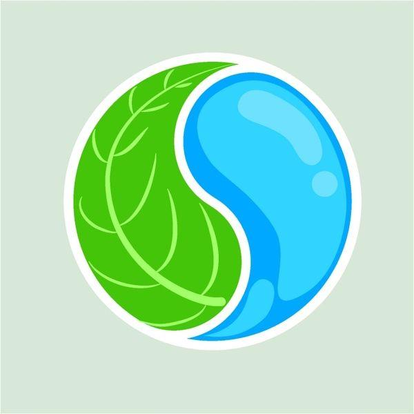 Ying Yang Logo - Eco Yin and Yang Free vector in Adobe Illustrator ai .AI