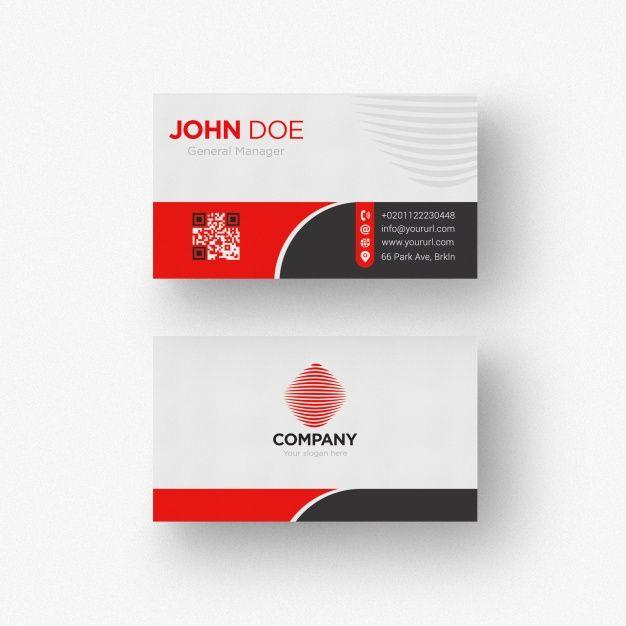 Black and Red Company Logo - Black and white business card with red details PSD file