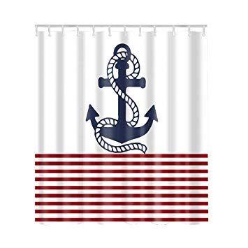 Anchor Blue Red Arrow Logo - Amazon.com: Artown Nautical Anchor Shower Curtain, Vintage Style ...