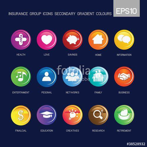 Blue Circle Insurance Logo - Circle group icons secondary gradient colour Stock