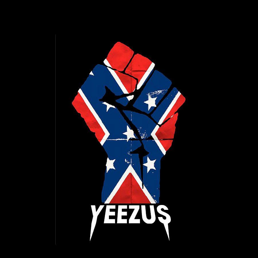 Yeezus Logo - Kanye West Yeezus Tour Confederate Flag Fist Logo Digital Art by ...