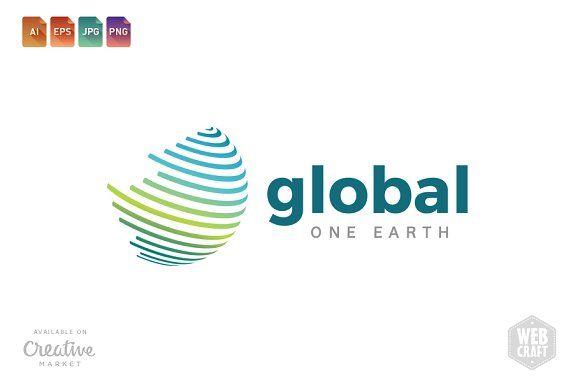 Global Earth Logo - Global One Earth Logo Template ~ Logo Templates ~ Creative Market