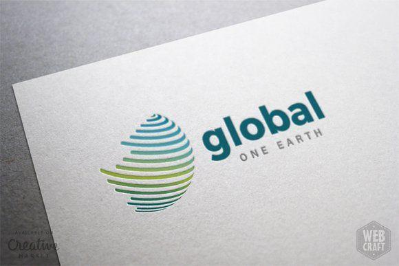 Global Earth Logo - Global One Earth Logo Template ~ Logo Templates ~ Creative Market