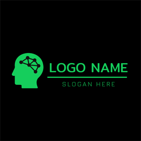 Green Head Logo - Free Brain Logo Designs. DesignEvo Logo Maker