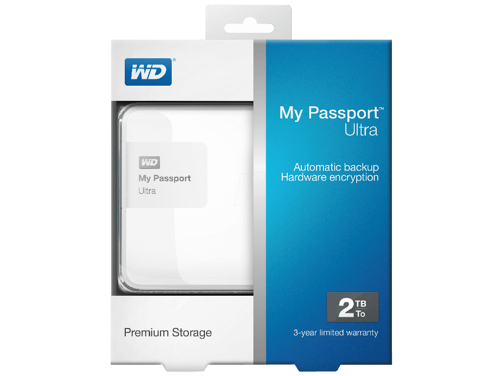 Blue and White WD Logo - Western Digital WDBBKD0020BWT My Passport Ultra 2TB 2.5 White USB