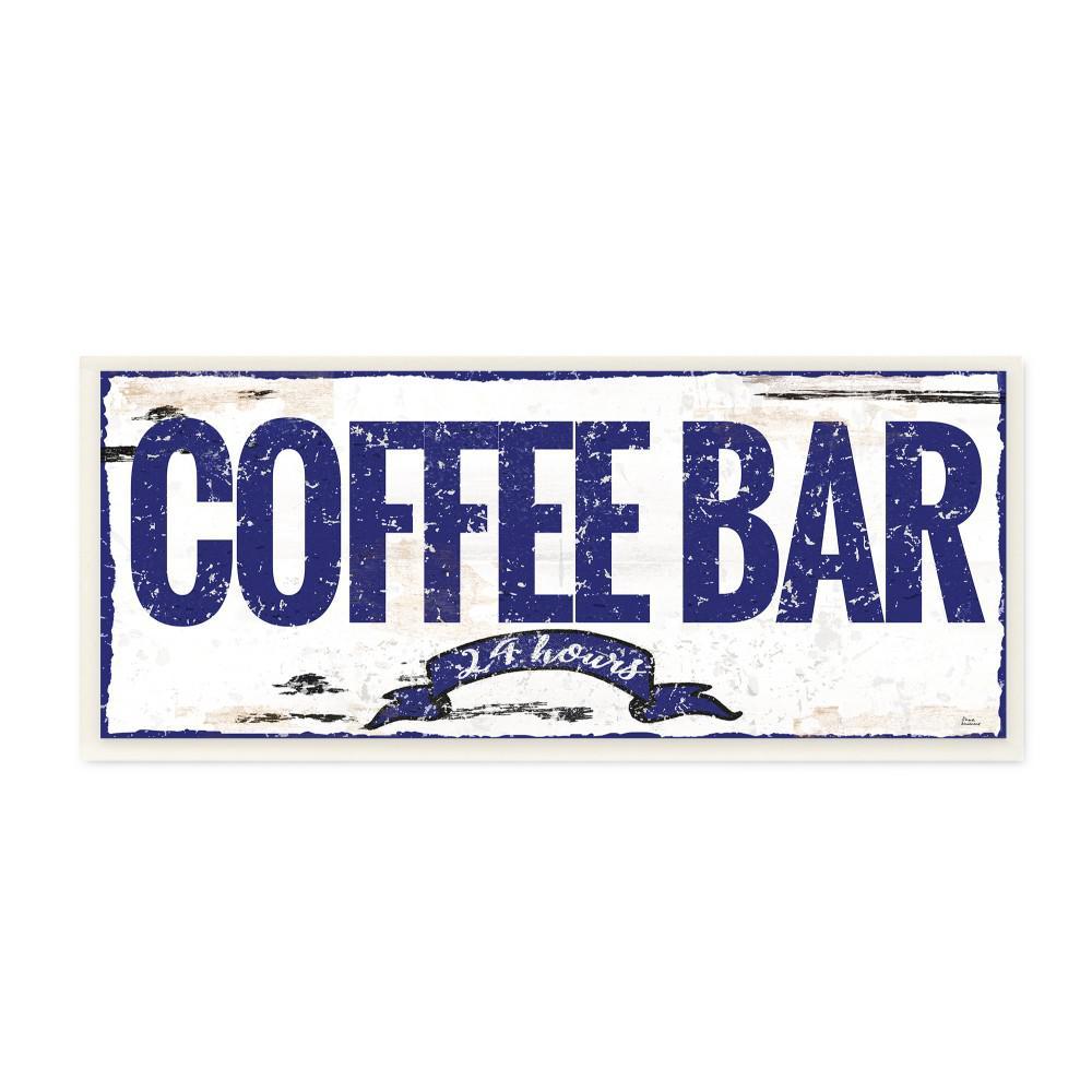 Blue and White WD Logo - Stupell Industries 7 in. x 17 in. Blue and White Rustic Coffee Bar