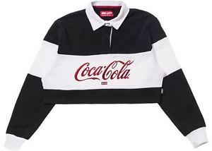 Kith Women's Logo - Kith Women X Coca Cola Cropped L S Rugby Black Size L Large NEW