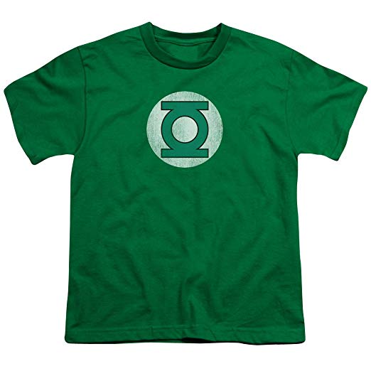 Green Lantern Symbol Logo - Green Lantern Superhero Kids T Shirt Distressed Logo DC