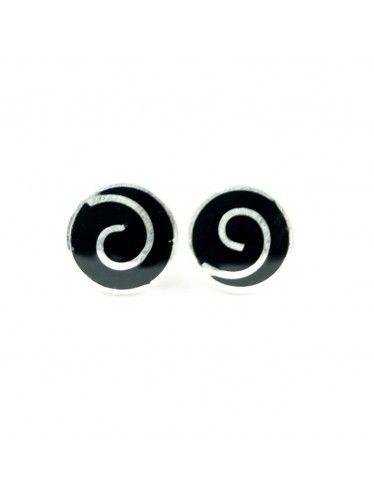 Black Spiral Logo - Black Spiral Earrings - CCUSI • Joyería de plata étnica