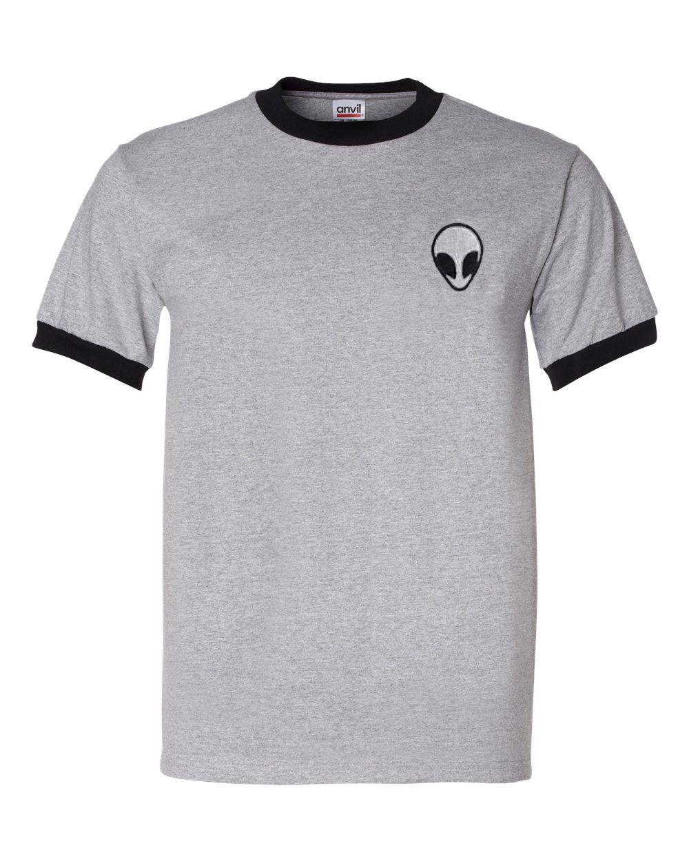 Grey Alien Logo - Alien logo Grey ringer T-shirt