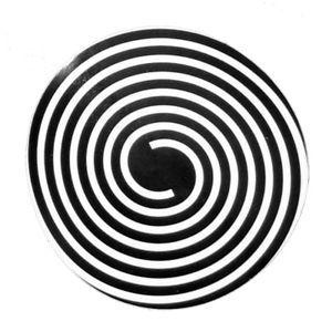 Black Spiral Logo - OFFICIAL Sankeys Ibiza Club Sticker Spiral Logo Black White OpArt