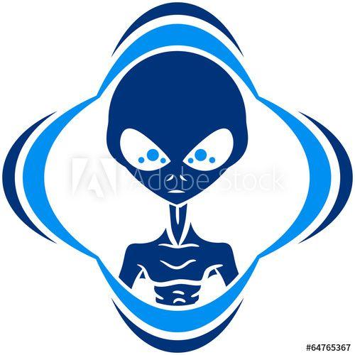 Grey Alien Logo - Cooler Grey Alien Logo Design - Buy this stock illustration and ...