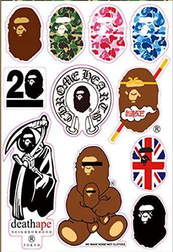 Bathing Ape BAPE Logo - Amazon.com: Bape Logo a Bathing Ape Skateboard Vinyl Sticker Laptop ...