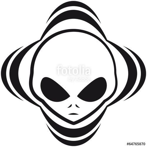 Grey Alien Logo - Cooler Grey Alien Kopf Logo