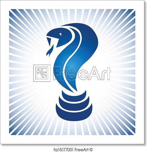 Simple Snake Logo - Free art print of Blue simple vector snake logo