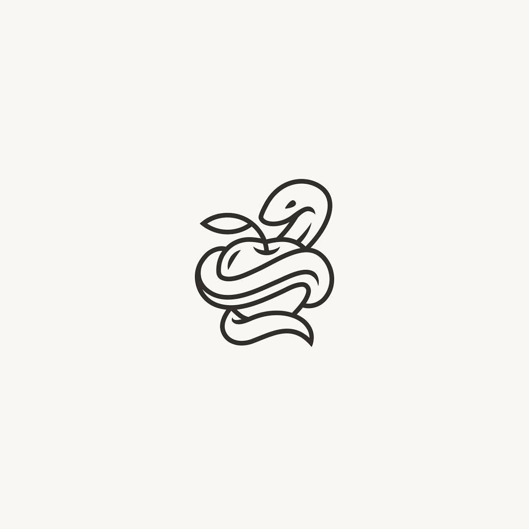 Simple Snake Logo - This but skull not apple. tattoos. Tattoos, Snake tattoo, Tattoo