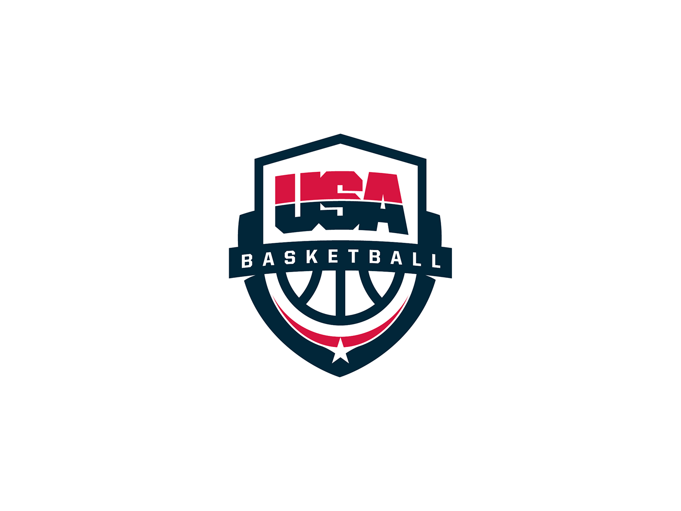 Red White Blue USA Basketball Logo