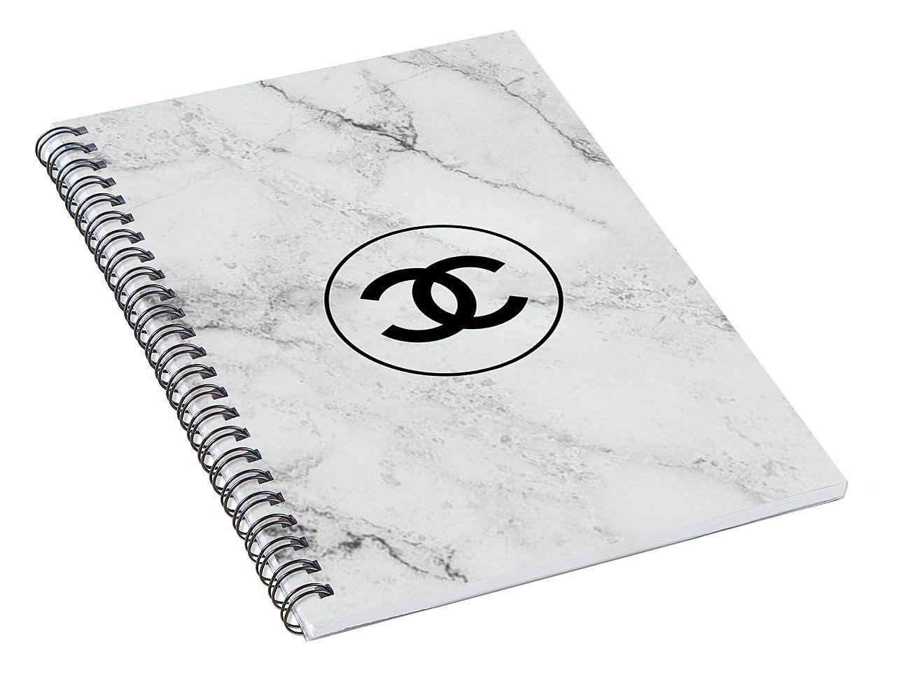 Black Spiral Logo - Chanel Marble Logo, Black Spiral Notebook