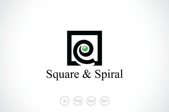 Black Spiral Logo - Square Spiral Logo Template Logo Templates Creative Market