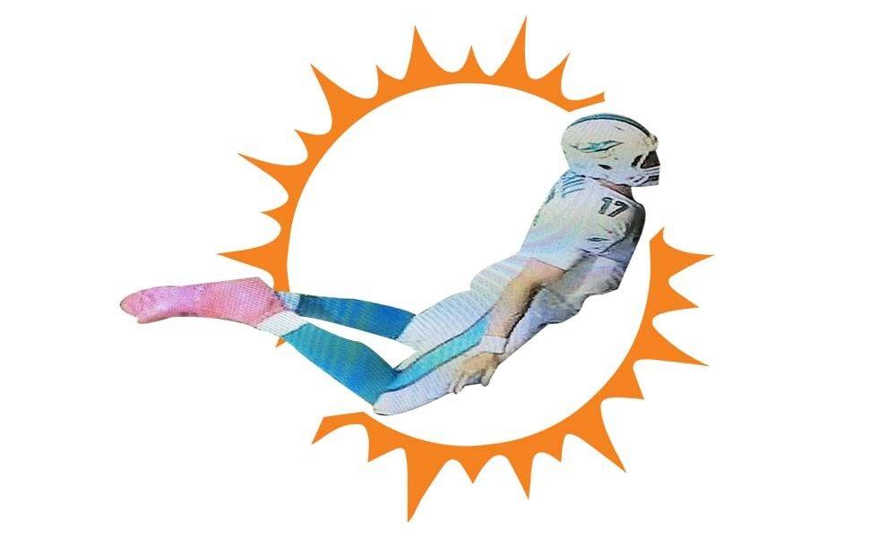 Dolphins Logo - Ryan Tannehill's face plant made for the perfect impression of the ...