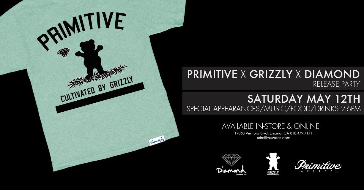 Primitive Grizzly Logo - PRIMITIVE X GRIZZLY X DIAMOND RELEASE MAY12 | Markisa Quality ...