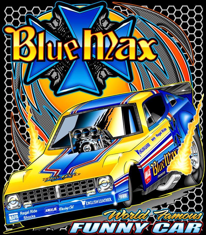 Blue Max Logo - Blue Max Racing. Blue Max Funny Car Nostalgia Merchandise. Online