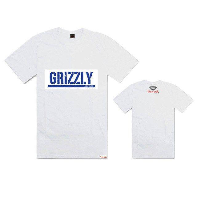 Grizzly Diamond Supply Logo - 12 Colors Hot Sale New Cotton Diamond Supply x Primitive x Grizzly Blue  Logo Men's Casual Hip Hop O Neck Short Sleeves T shirts-in T-Shirts from  Men's ...