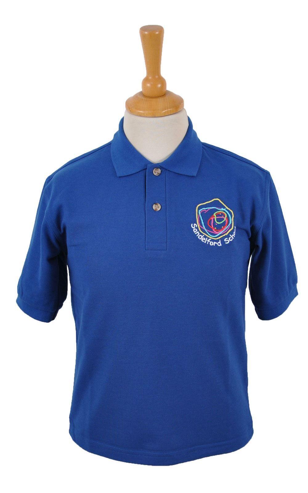 Blue Max Logo - S&T Moore. Sandelford School Dark Royal Polo