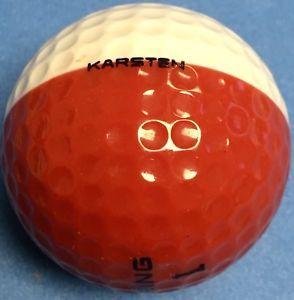 Dual Colored Logo - Ping Eye Karsten Red White Golf Ball No logo Dual Colored Display