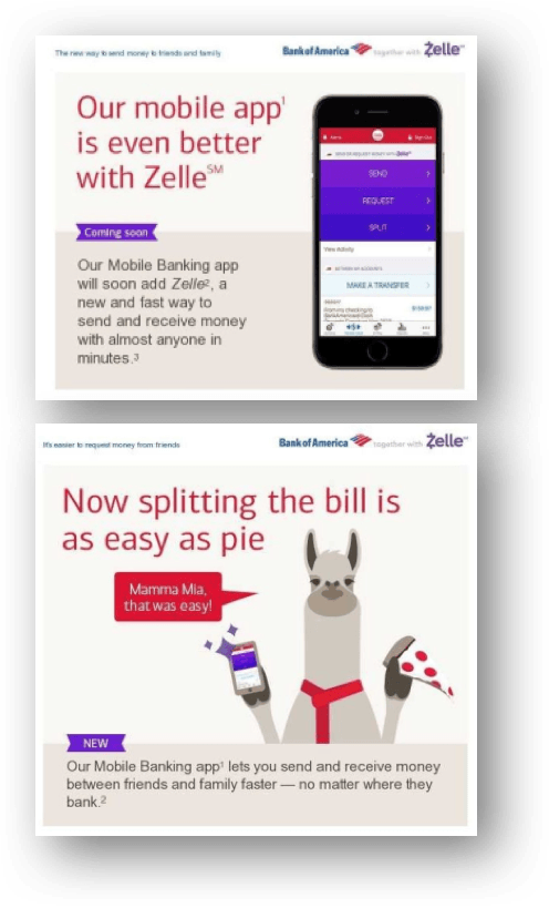 Zelle Bank of America Logo - Great Ideas For Marketing Zelle P2P Payments