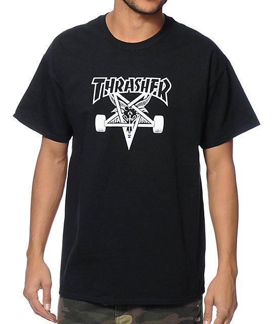 Thrasher Satanic Logo - Thrasher Skategoat Black T-Shirt | Zumiez