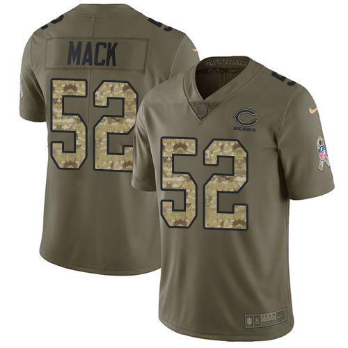 Camo Mack Logo - Khalil Mack Men's Olive/Camo Jersey sale Limited Nike NFL Chicago ...