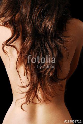 Woman with Flowing Hair with Back Logo - Female back covered with long flowing hair