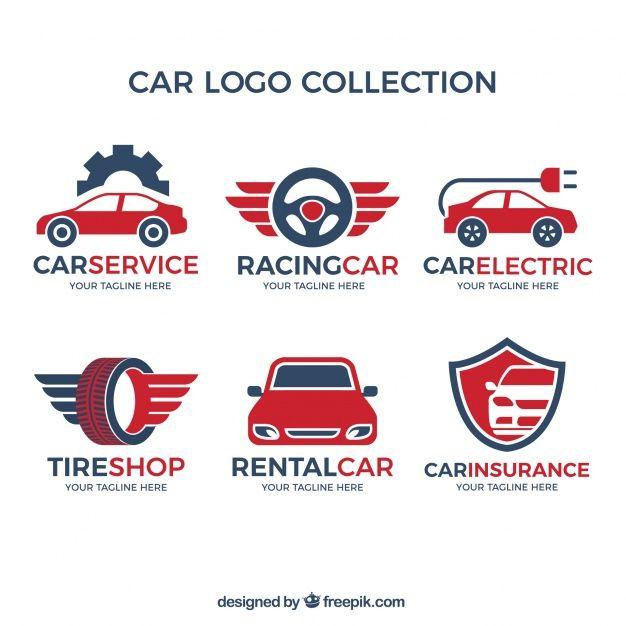 Red Transport Logo - Variety of car logos with red details Vector