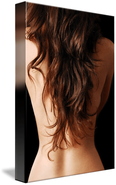Woman with Flowing Hair with Back Logo - Female back covered with long flowing hair by Oleg Mitiukhin
