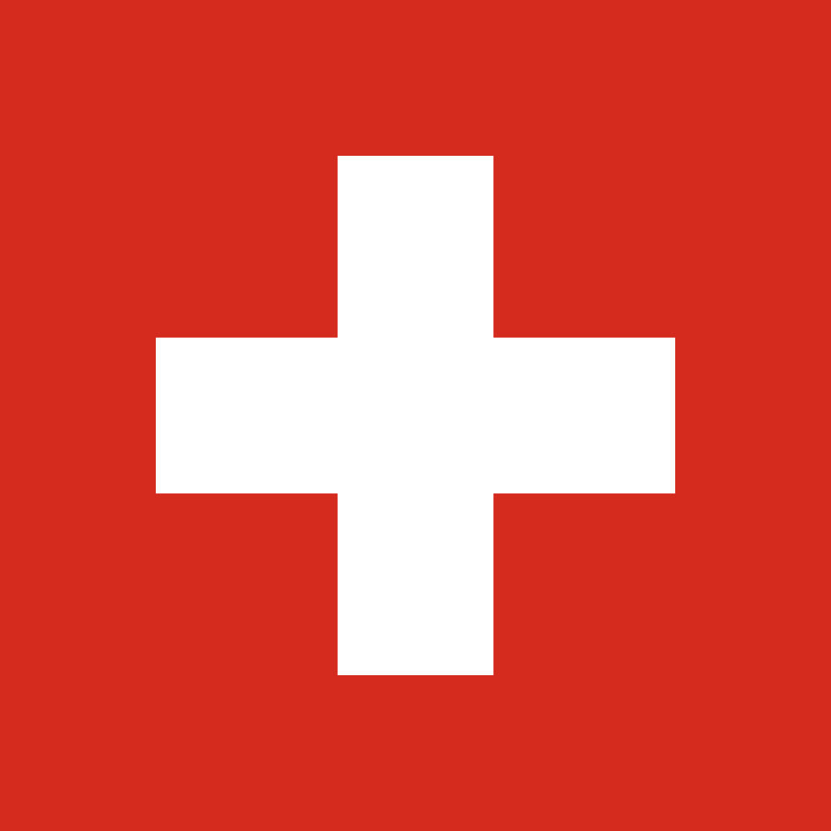 Red Block with White Cross Logo - Flag of Switzerland