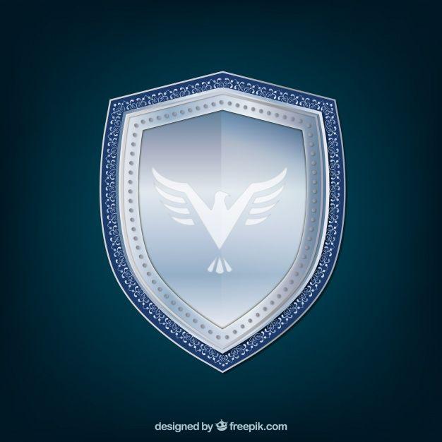 Silver Shield Logo - Silver shield background with eagle Vector | Free Download