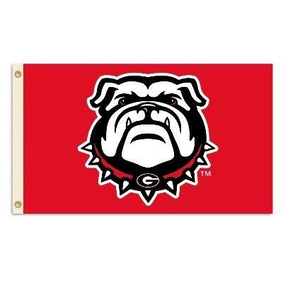 Red Bulldog Logo - Georgia Bulldogs Team Logo Red Bulldog Head 3X5 Flag