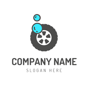 Turquoise and Black Circle Logo - Free Tire Logo Designs. DesignEvo Logo Maker