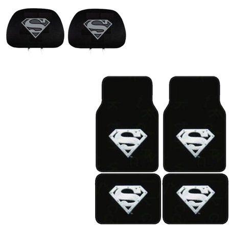 Silver Shield Logo - Superman Silver Shield Logo 4 Pc Carpet Floor Mats And 2 Head Rest ...