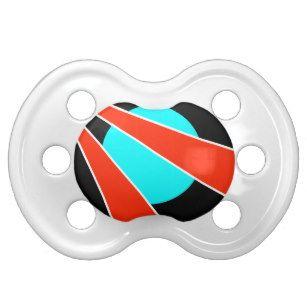 Turquoise and Black Circle Logo - Black Circle Logo Dummies & Baby Soothers | Zazzle UK